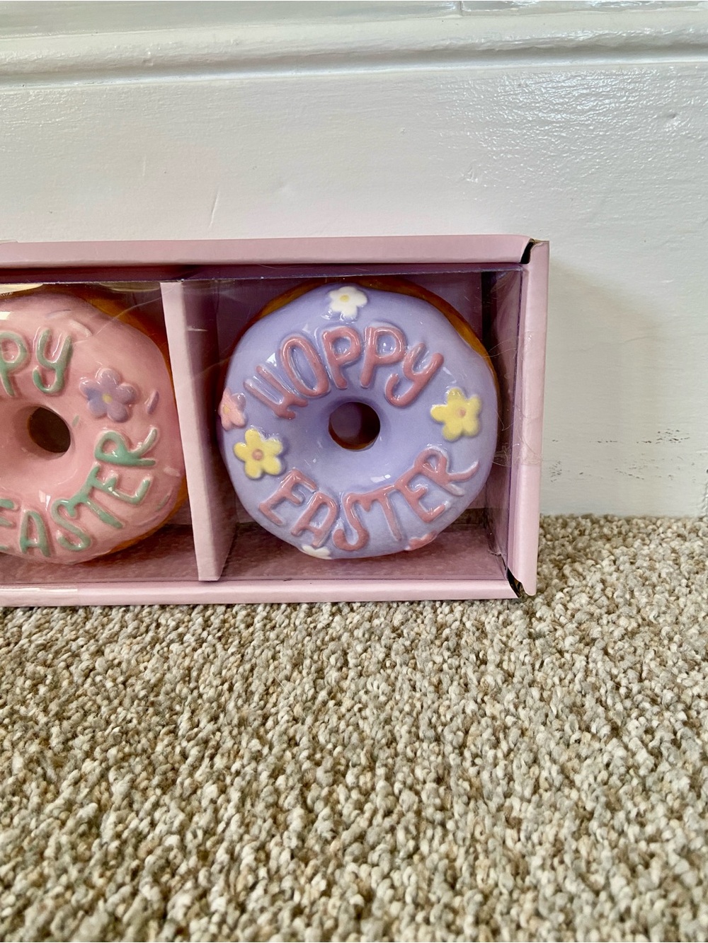 NWT Cupcakes & Cashmere Set of 3 Ceramic Decor Easter Spring Donuts - Picture 10 of 10